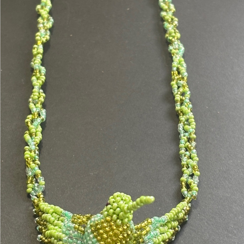 All beaded hummingbird necklace. Native American made. - Picture 4 of 7